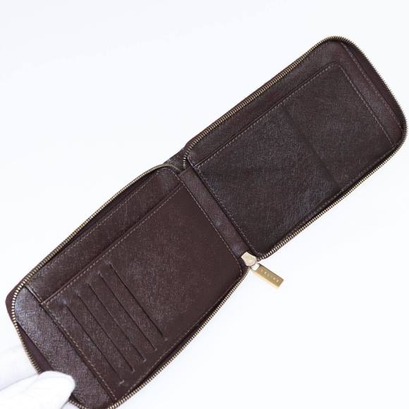 CELINE Macadam Canvas Shoulder Wallet PVC Leather Gold Brown Auth 87855 - Picture 9 of 16